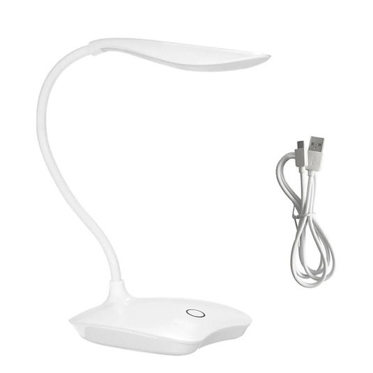 Ayarlanabilir Beyaz Renk Dokunmatik Sarjli Masa Lambasi