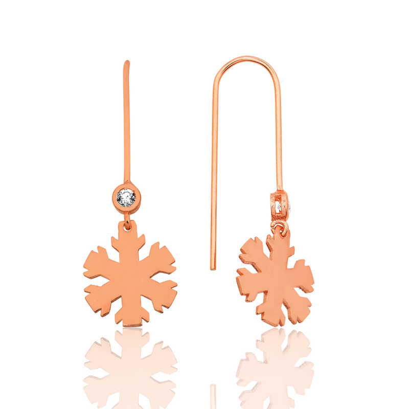 925 Ayar Gumus Kar Tanesi Kupe