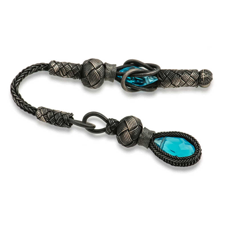 ​1000 Ayar Gumus Zirkon Tasli Kazaz Puskullu