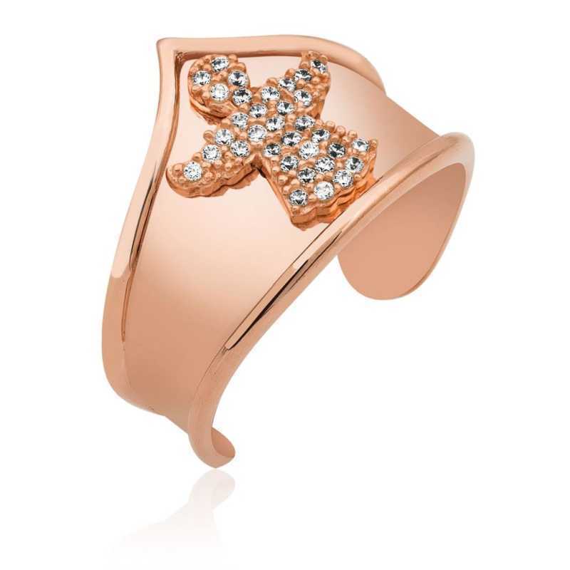 925 Ayar Gumus Rose Melek Desenli Eklem Yuzuk