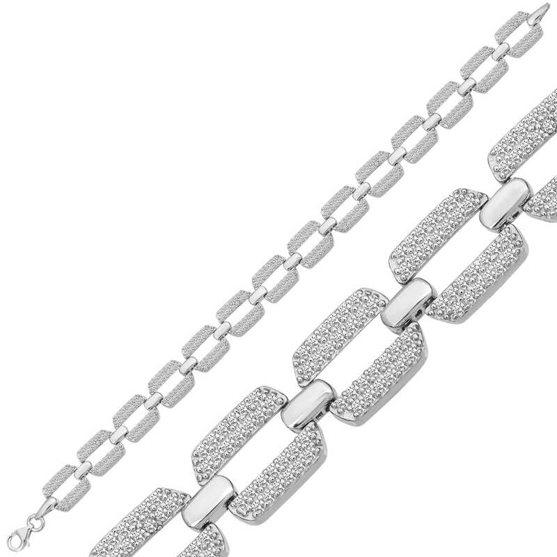 925 Ayar Gumus Zirkon Tasli Kadin Bileklik