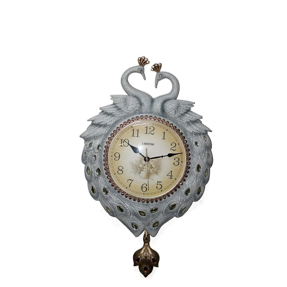 Duvara Asmali Tavuskusu Saat Dekoratif Hediyelik