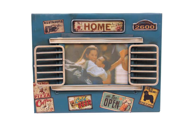 Dekoratif Metal Cerceve Panjur Temali Vintage Ev Ofis Hediyelik