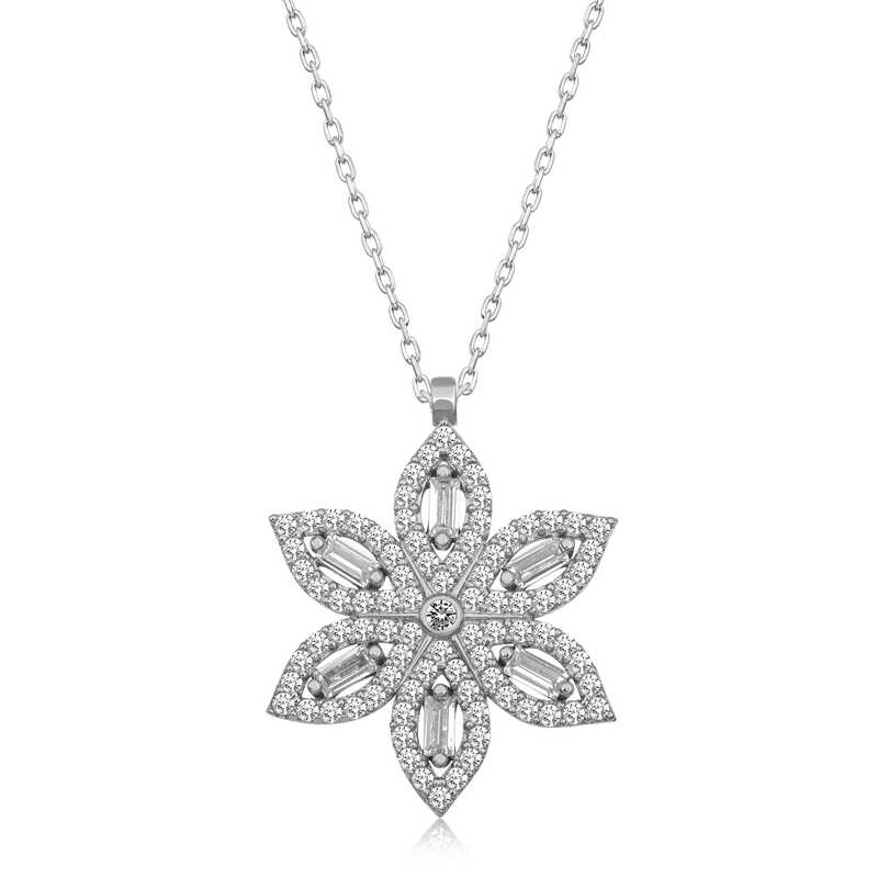 925 Ayar Gumus Nergiz Cicegi Kadin Gumus Kolye