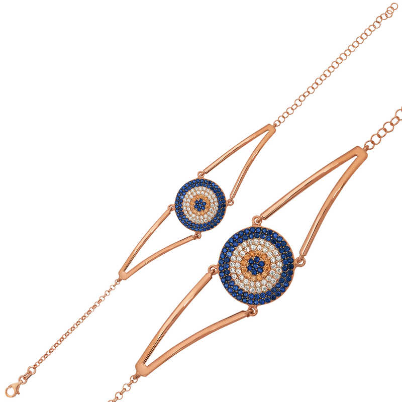 925 Ayar Gumus Rose Nazar Bileklik