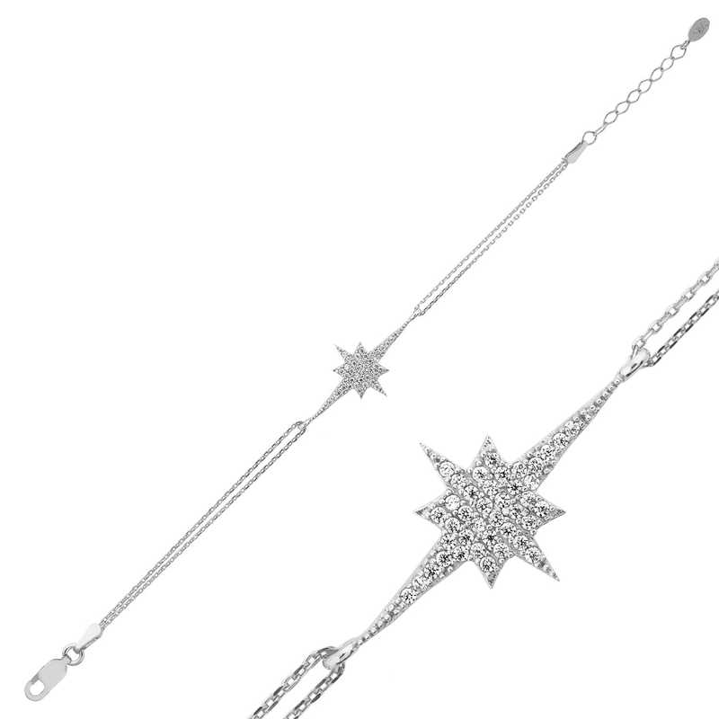 925 Ayar Gumus Kutup Yildizi Bileklik