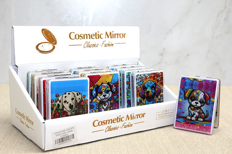 Hareketli Sulu Detayli Kopek Figurlu El Aynasi