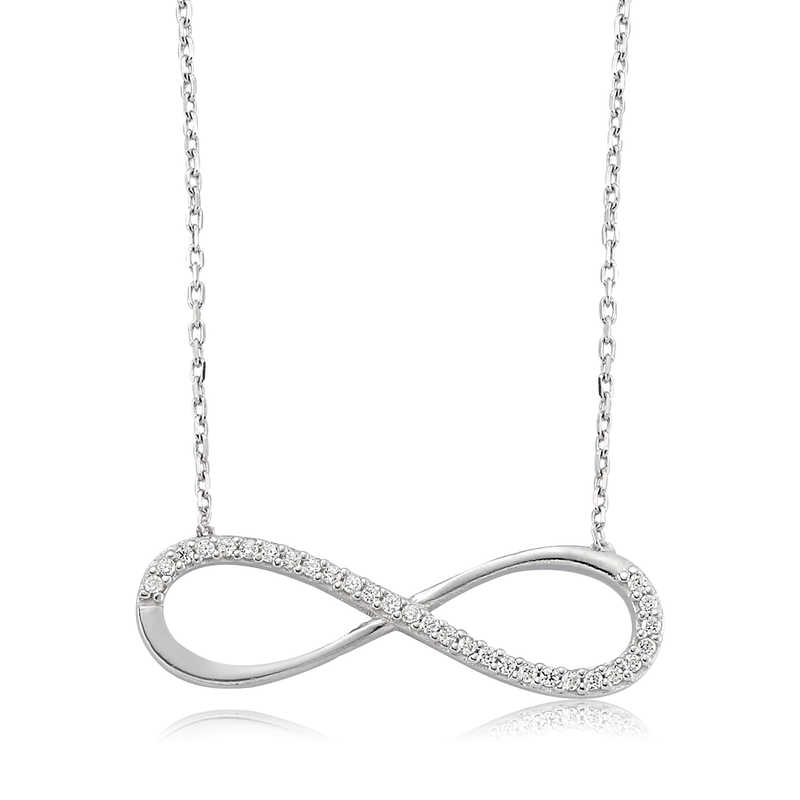 925 Ayar Gumus Sonsuzluk Kadin Gumus Kolye