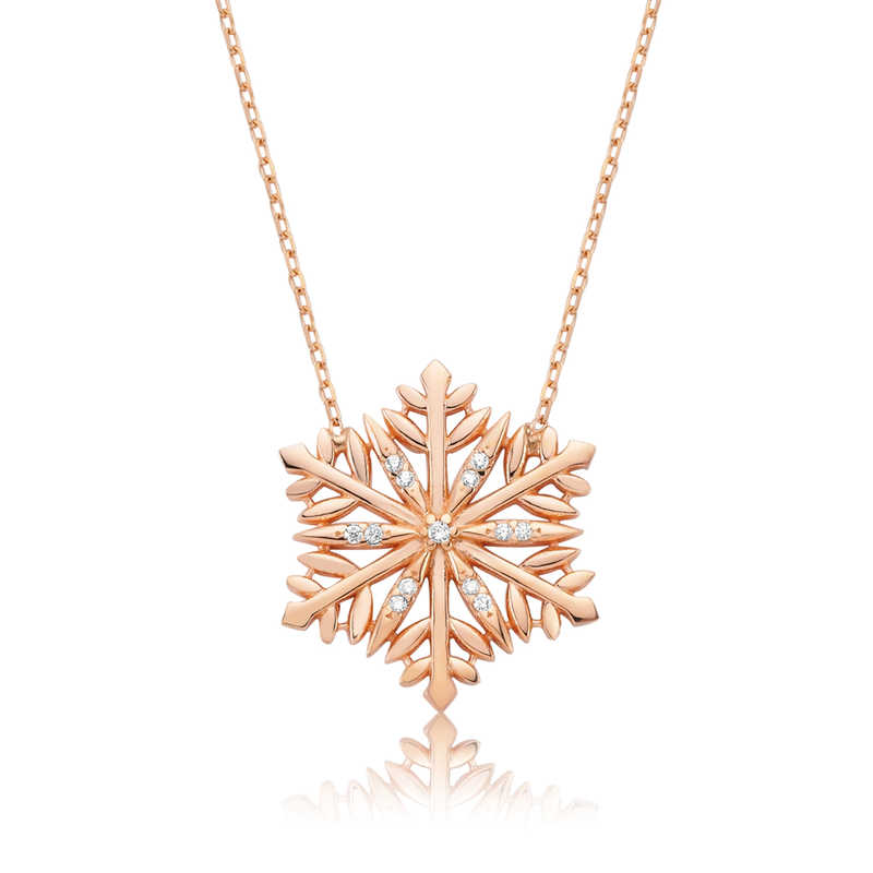 925 Ayar Gumus Kar Tanesi Kadin Gumus Kolye