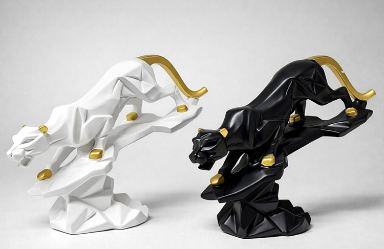 Dekoratif Polyester Panter Figuru