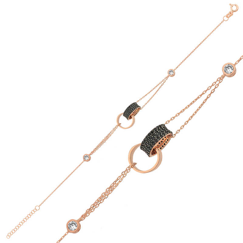 Gumus Rose Ic Ice Gecmis Halka Bileklik