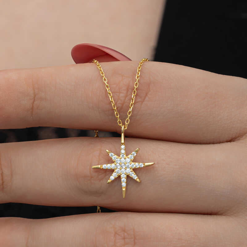 Gumus Gold Kutup Yildizi Kadin Kolye