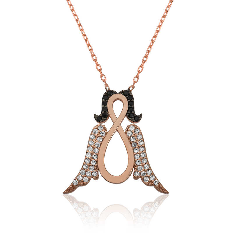 925 Ayar Gumus Sonsuz Melek Kadin Gumus Kolye