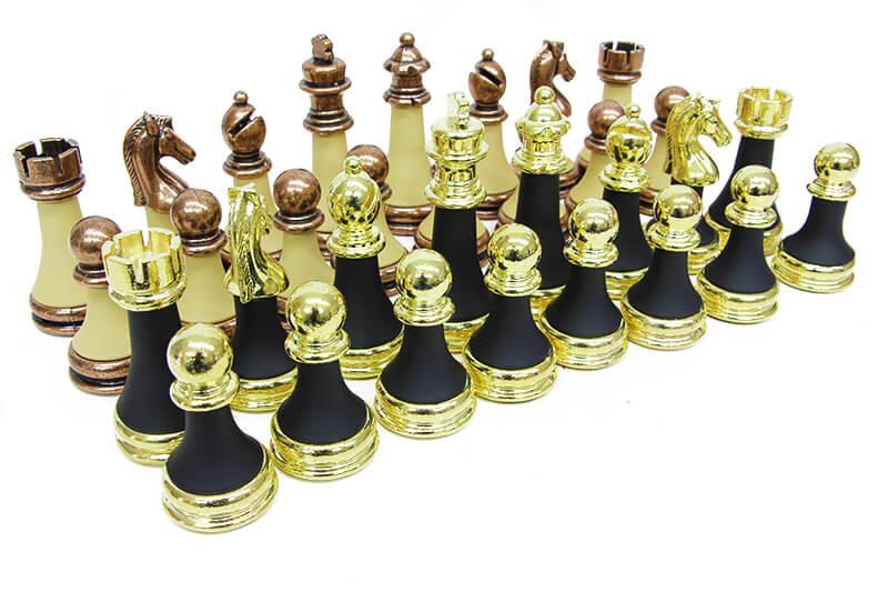 Satranc Tasi Zamak Polyester Krem Siyah