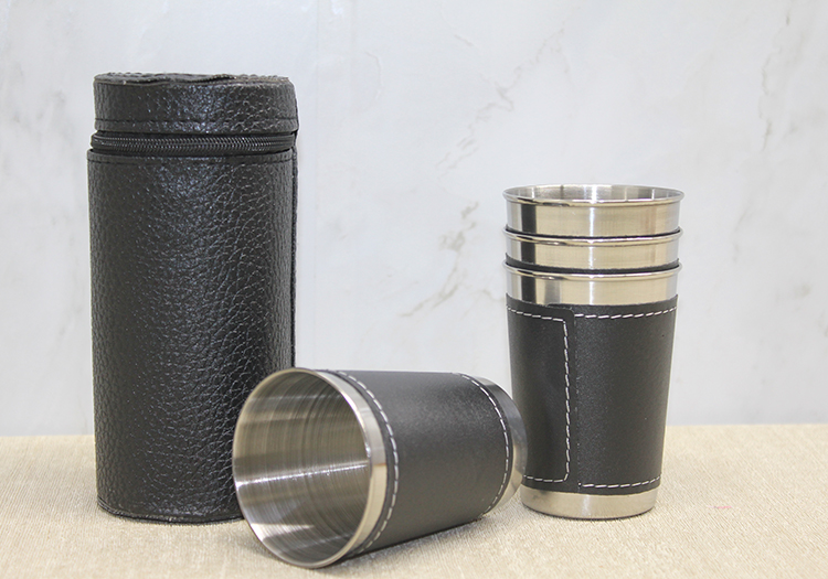 Derili Kilifli 4'Lu Shot Bardak