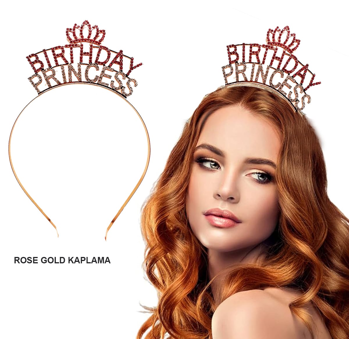 Birthday Princess Kristal Tac – Rose Gold Kaplama