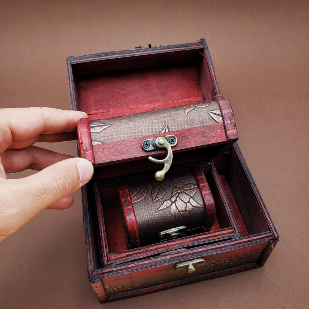 Ahsap Deri Sandik Kutusu