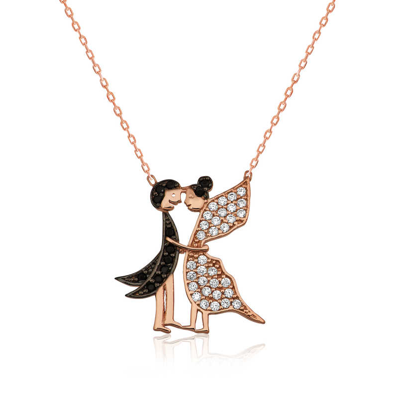 925 Ayar Gumus Asik Kelebekler Kadin Gumus Kolye