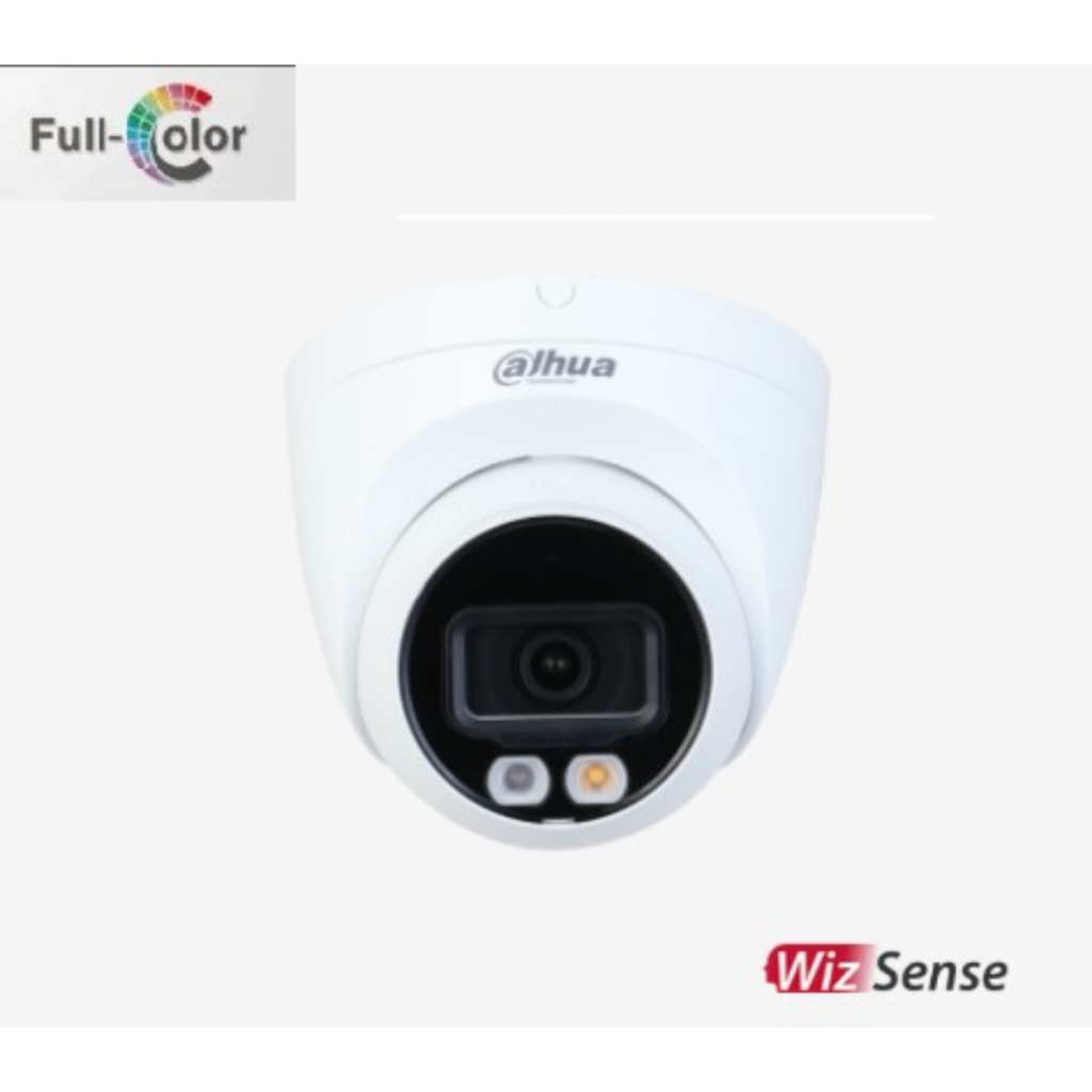 DAHUA  IPC-HDW2249T-S-IL, 2Mpix, Full Color, 2,8mm Lens, H265+, 30Mt Gece Gorusu, IP67, Dahili Mikrofon, PoE Dome IP Kamera