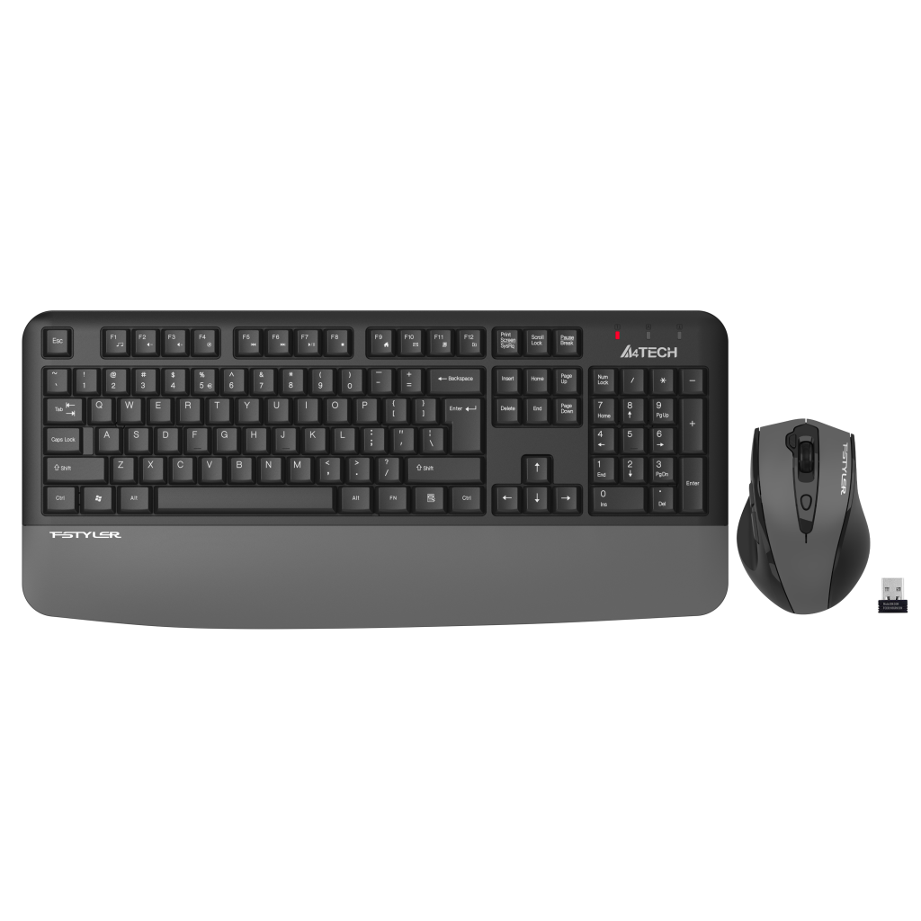 A4 TECH FG2500S PLUS, Gri, FSTYLER, 2.4Ghz Kablosuz, Turkce Q, M.Medya Klavye Mouse Set