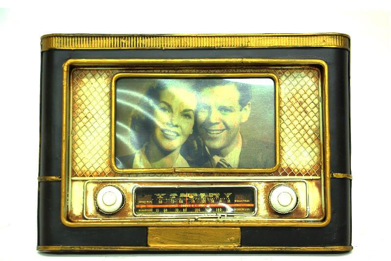 Dekoratif Metal Cerceve Radyo Vintage Dekoratif Ev Ofis Hediyelik