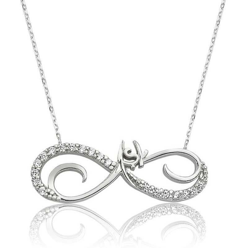 925 Ayar Gumus Sonsuz Ask Kadin Gumus Kolye