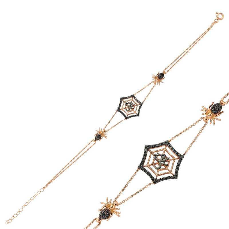 Gumus Rose Orumcek Agi Bayan Bileklik