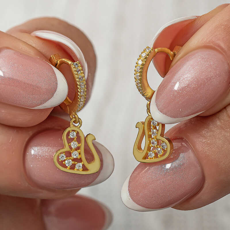 Gumus Sallantili Gold Kugu Kadin Kupe