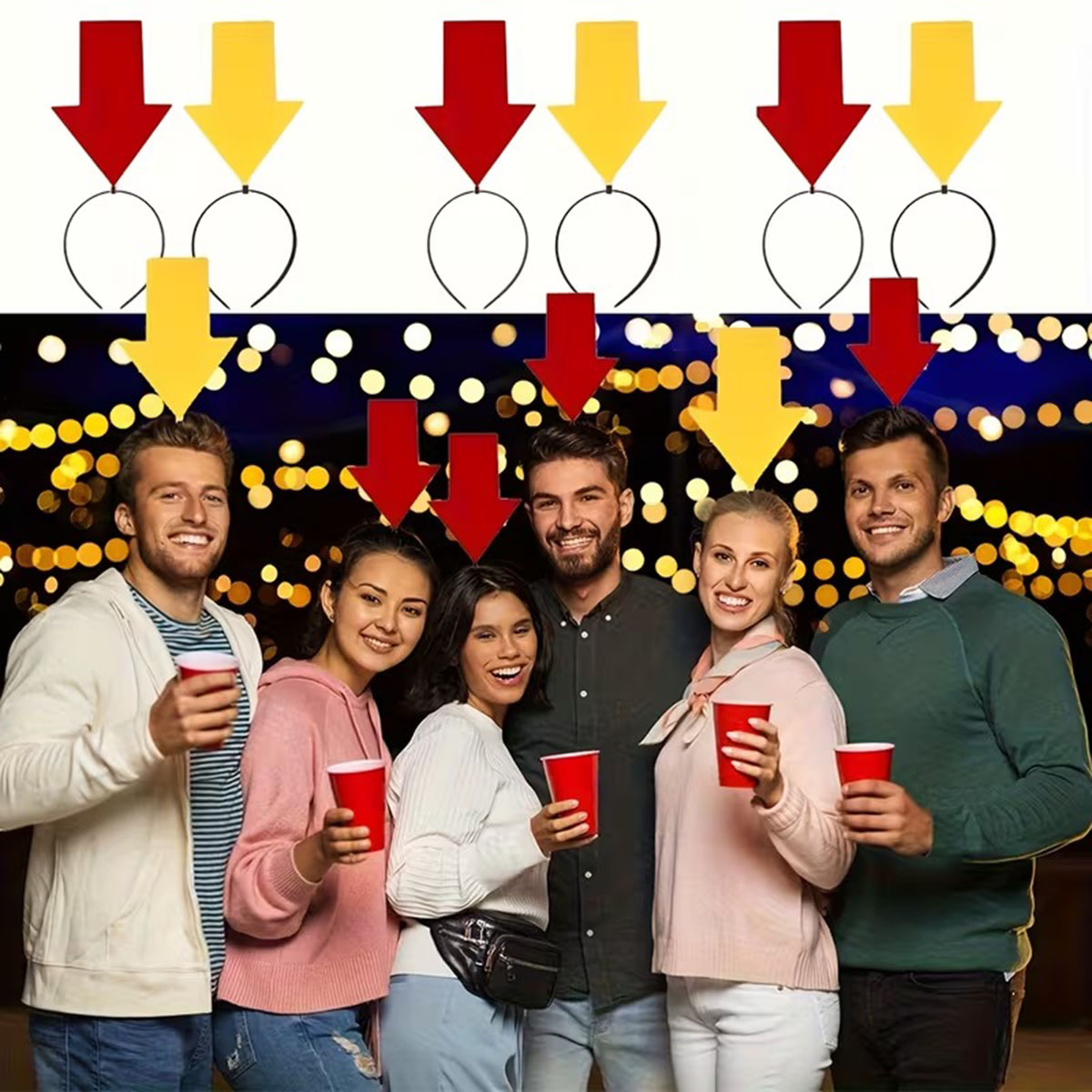 Kisisellestirilebilir Ok Isaretli Mesaj Taci (2’li Set Sari-Kirmizi)