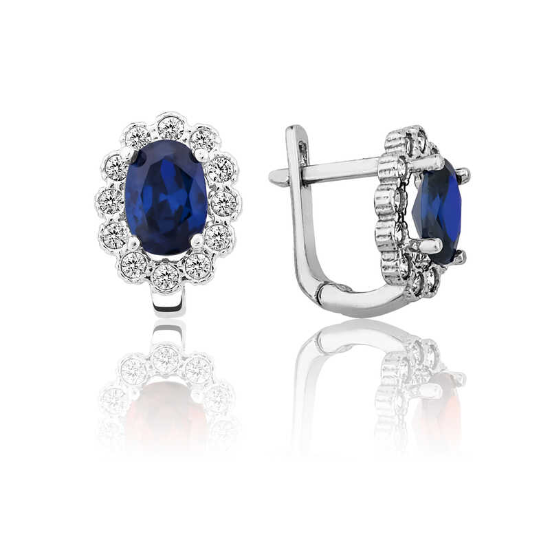 Gumus Mavi Cicek Desenli J Kadin Kupe