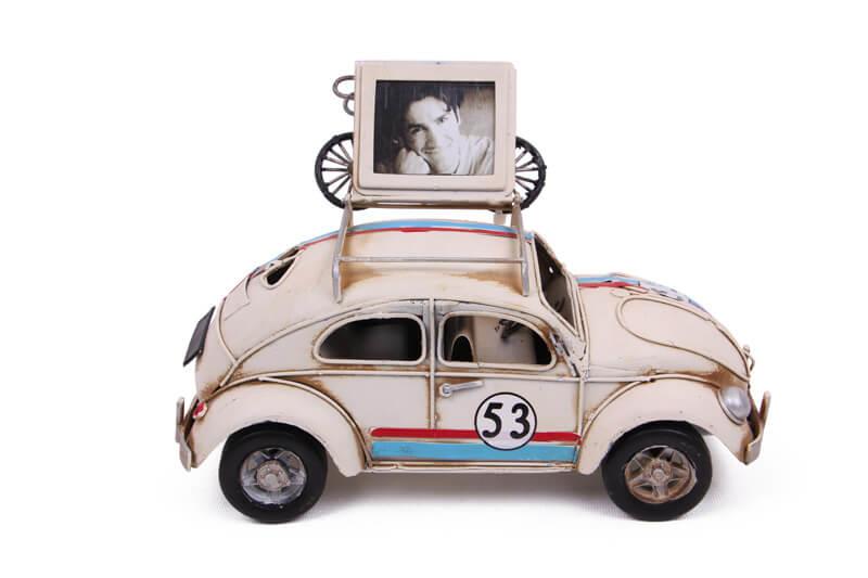 Dekoratif Metal Araba Cerceveli Vintage Ev Ofis Hediyelik