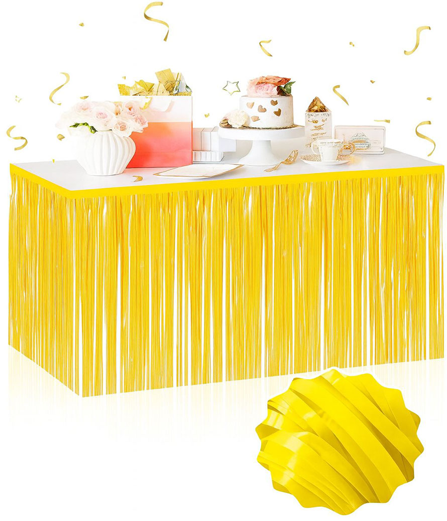 Kendinden Yapiskanli Makaron Sari Puskullu Masa Etegi – 75 x 275 cm Parti Suslemesi