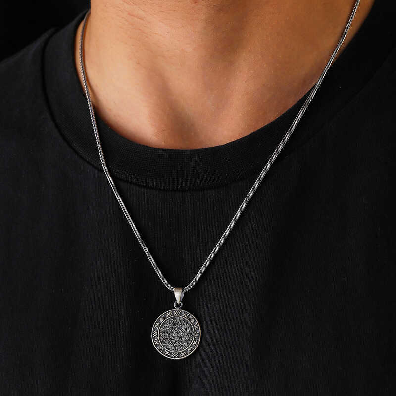 Gumus Ayetel Kursi Kolye