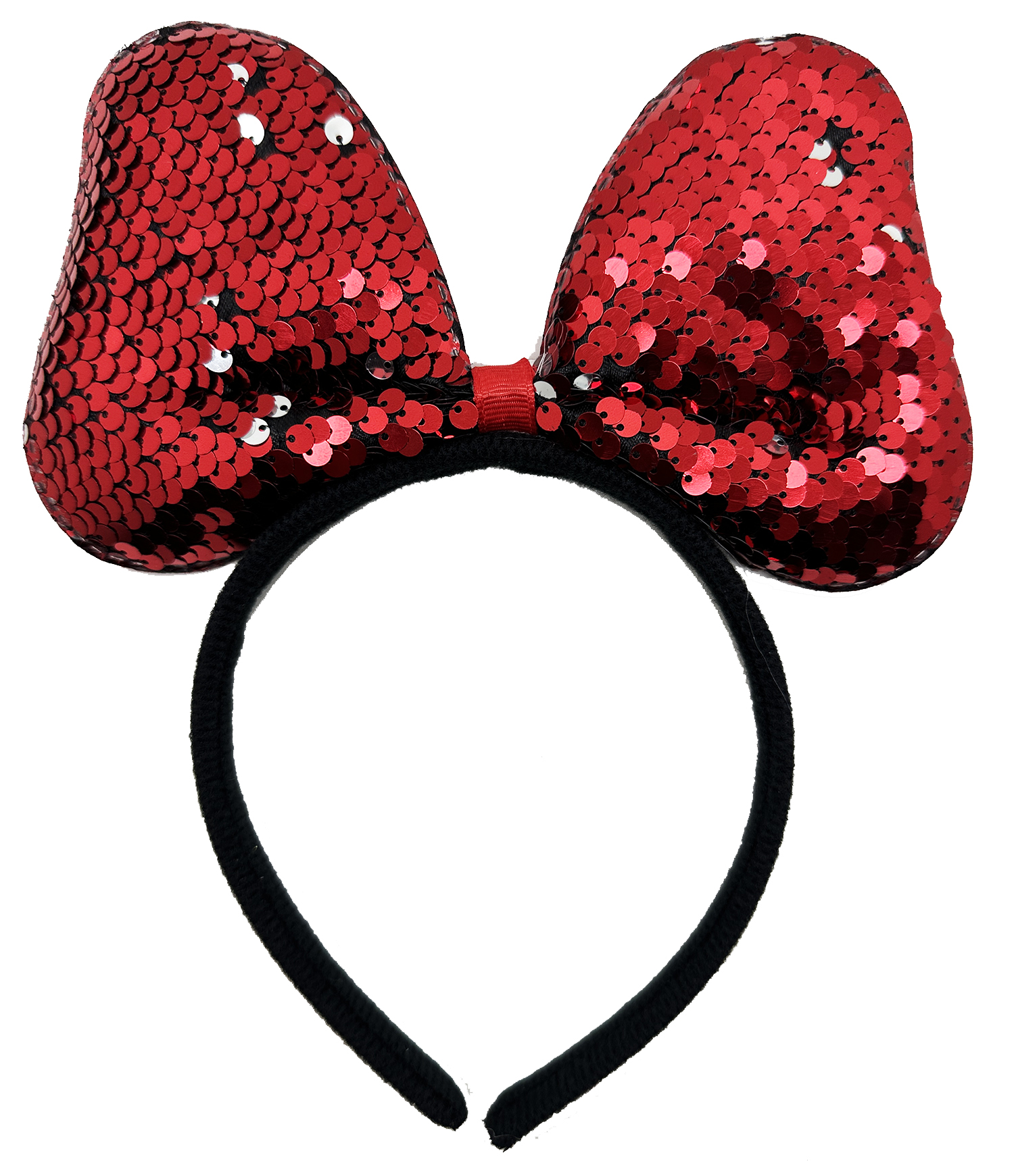 Renk Degistiren Pullu Payetli Fiyonk Parti Taci Kirmizi Gumus Renk 20x16 cm