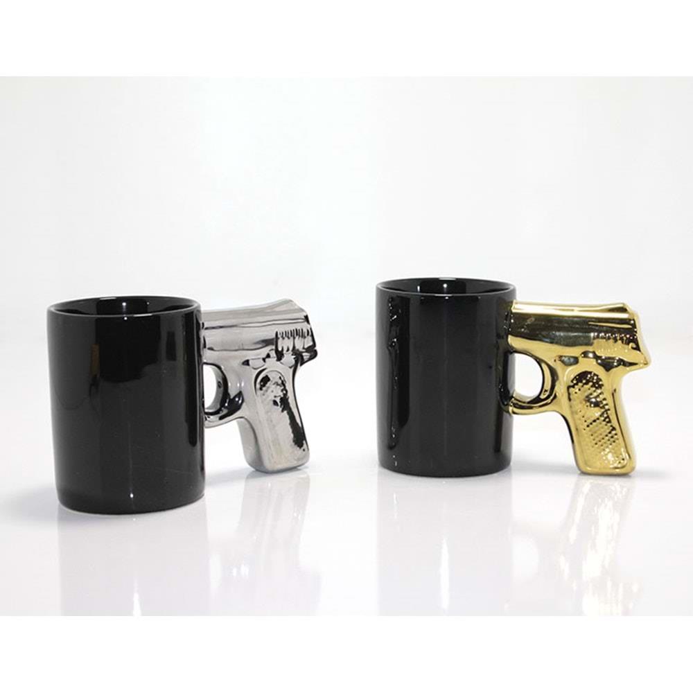 Porselen Silahli Kupa Bardak