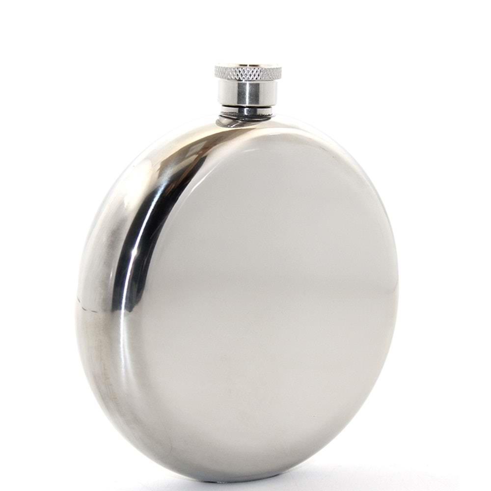 Paslanmaz Celik Yuvarlak 8 Oz Tekli Matara