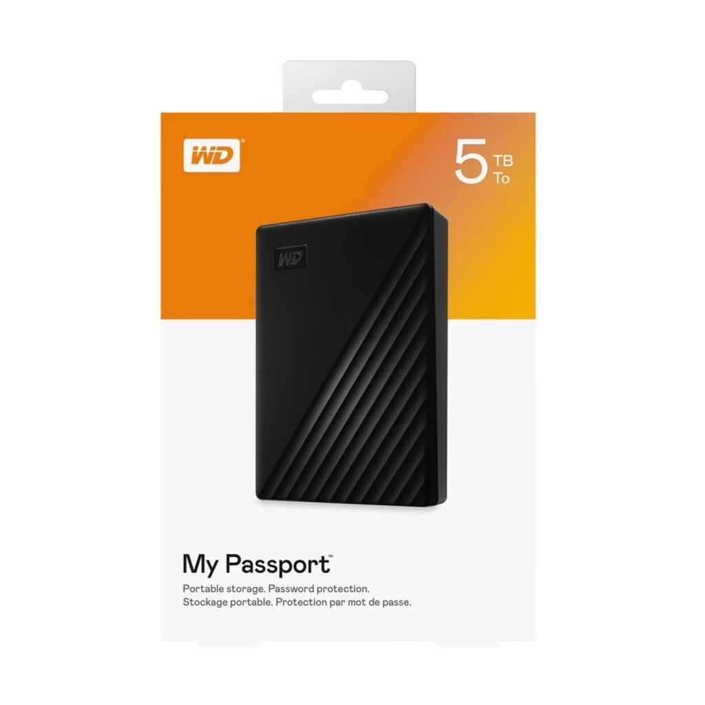 WD WDBPKJ0050BBK-WESN MyPassport 5TB, 2,5"   USB3.2, Tasinabilir, Harici HDD Siyah,  (Turkiye Distributoru Garantili)