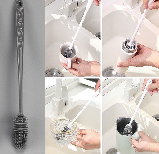 Uzun Sapli Silikon Biberon ve Kavanoz Yikama Fircasi