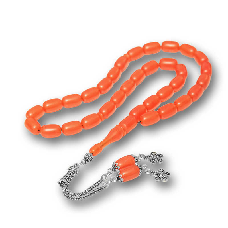 Gumus Puskullu Kapsul Kesim Sikma Kehribar Tesbih