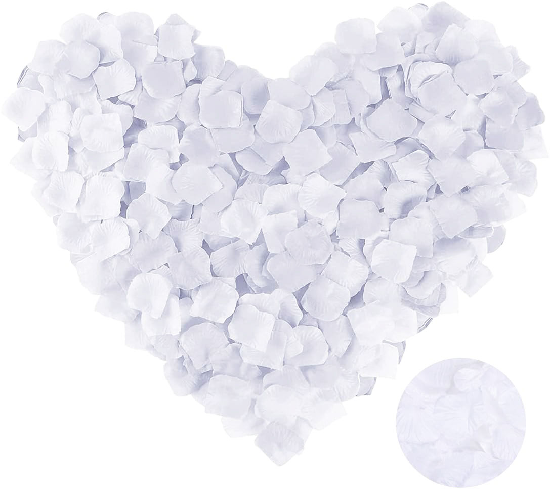 Beyaz Renk Gul Yapragi Sekilli Konfeti 1 Paket 100 Adet