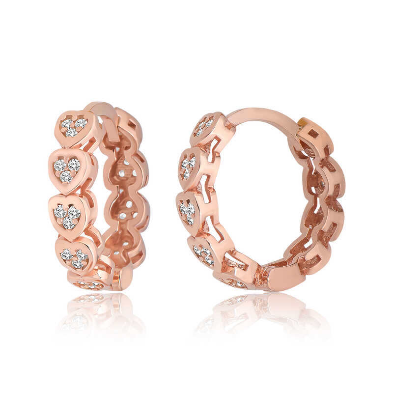 Gumus Kalpli Zirkon Tasli Halka Kadin Kupe