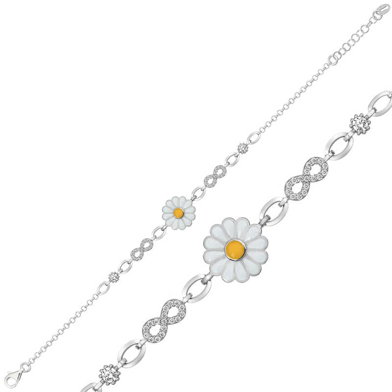 925 Ayar Gumus Papatya Bileklik