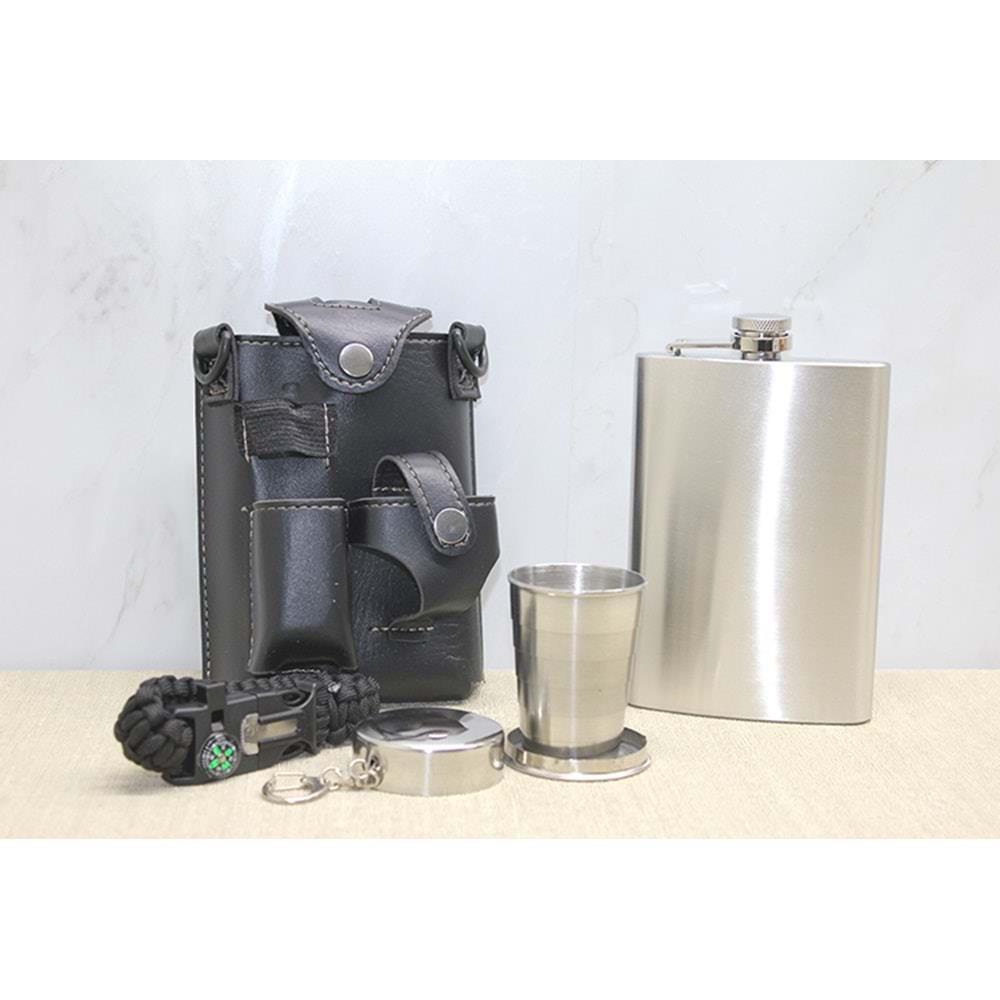 Deri Kilifli Shot Bardakli Matara