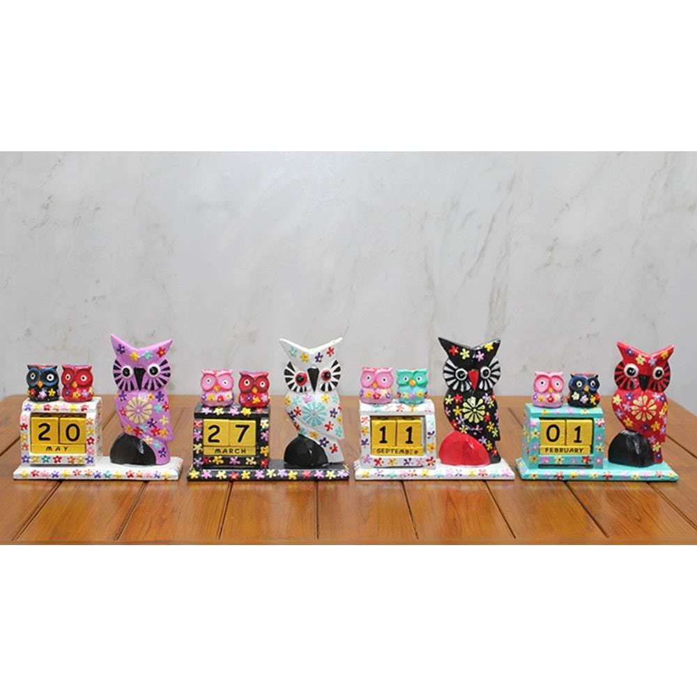 Ahsap Tekli Baykus Takvim