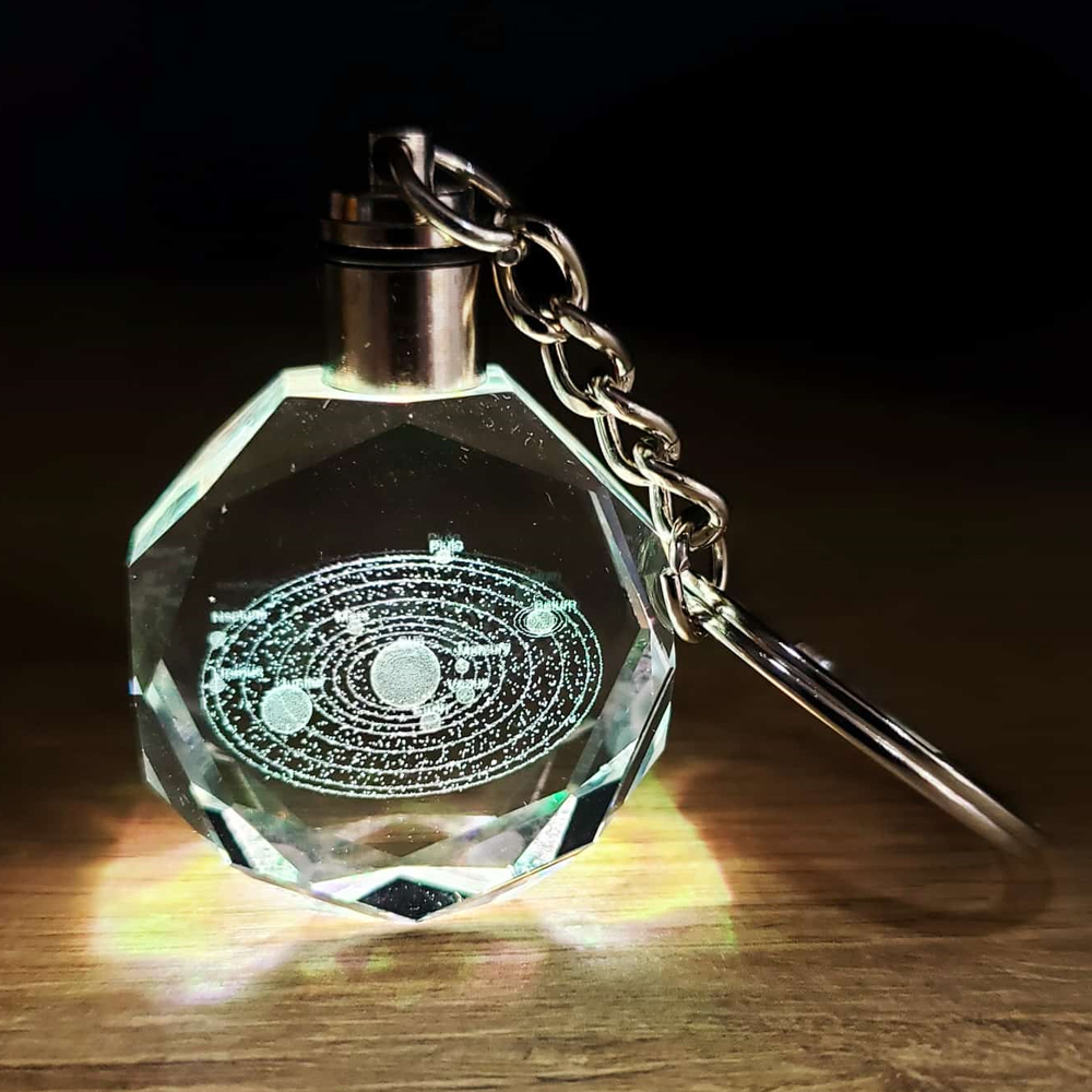 Gezegenler Temali Renk Degistiren Kristal Anahtarlik