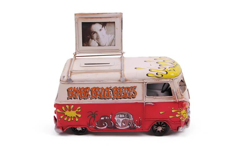 Dekoratif Metal Minibus Cerceveli ve Kumbarali Hediyelik