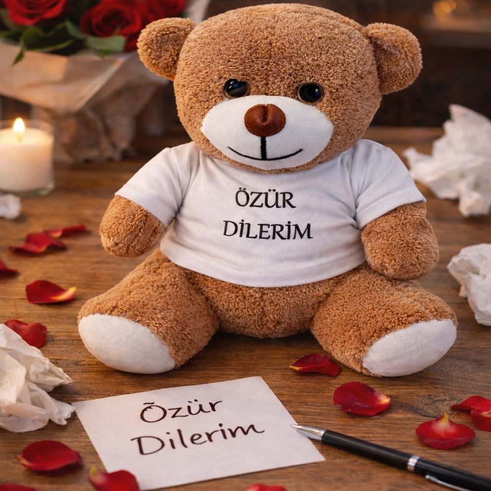 Ozur Dilerim Tisortlu Oyuncak Ayicik