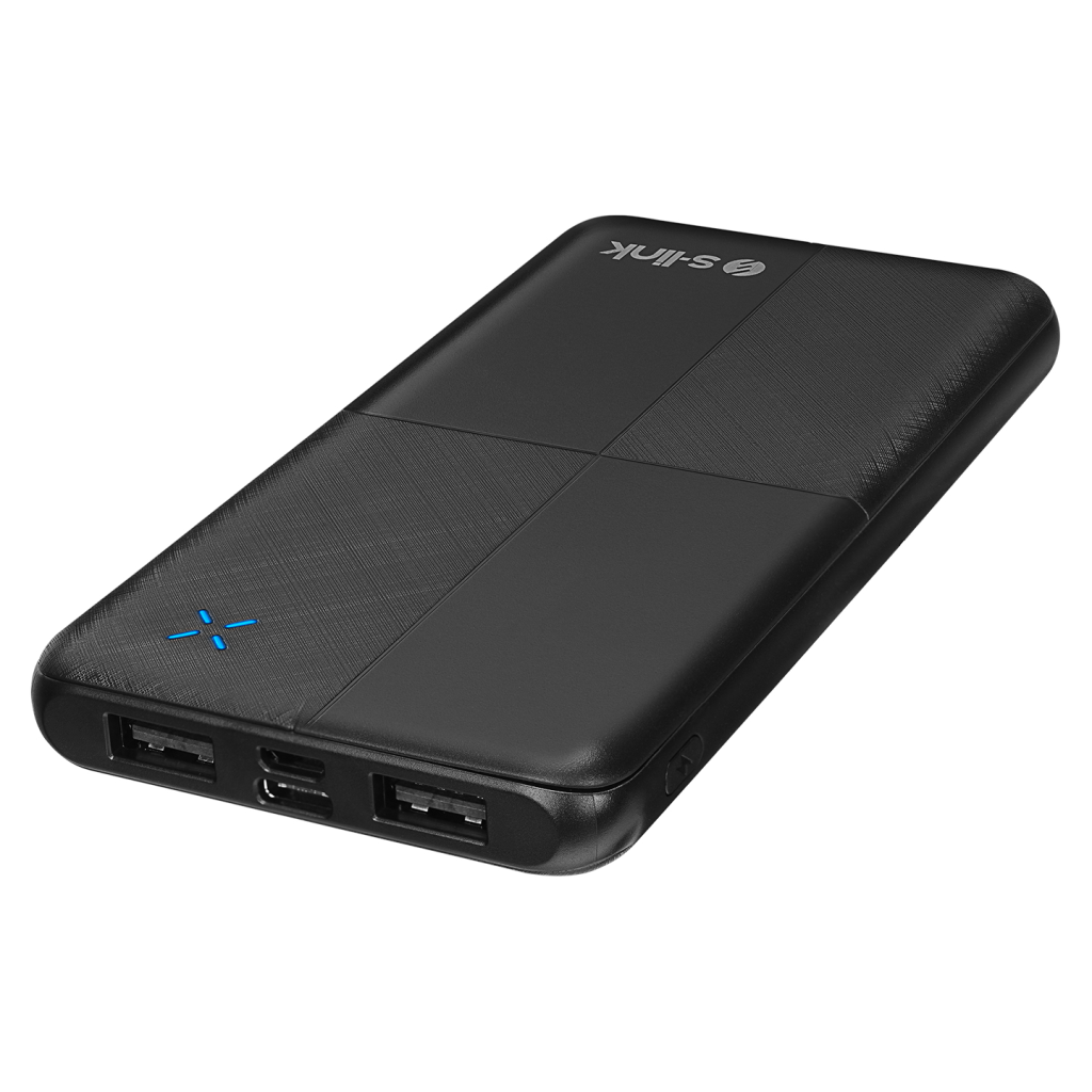 S-LINK IP-G12N, Siyah, 10.000mAh, 2xUSB, 1xMicro USB, 1xType-C, 4 LED Gostergeli, PowerBank