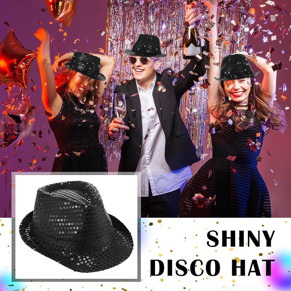 Siyah Payetli Fotr Sapka Yetiskin Boy