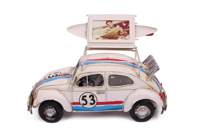 Dekoratif Metal Araba Cerceveli ve Kumbarali Hediyelik